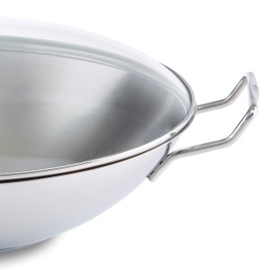 Wok din otel inoxidabil Fissler Kunming, 36 cm, capacitate 6,4 litri, cu capac din sticla - Img 6