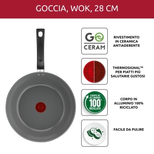 Wok Lagostina Tropfen, 28 cm, Antiaderent, Ecologic, Inductie - Img 2