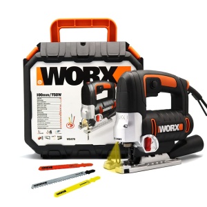 WORX WX479 Pendulum Stroke Jigsaw WX479 750W - Ferastrau de mana cu cursa pendulara de 4 ori pentru taierea precisa si controlata a lemnului metalului