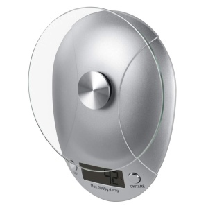Xavax Cantar de bucatarie digital, precis, cu suprafata de cantarire detasabila din sticla securizata, Pana la 5 kg, Milla, Argintiu - Img 2