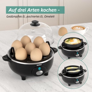 YASHE Eierkocher 360W Aparat compact pentru gatit oua cu functie automata si BPA-free - Img 4