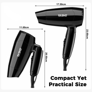 YASHE Mini Uscator de Par Pliabil 1200W Compact cu 2 Trepte de Viteza Ideal pentru Calatorii - Img 6