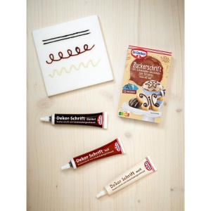 Zahar Decorativ Dr. Oetker cu Gust de Ciocolata, 3 x 25 g, Culori Alb, Maro Deschis, Maro Inchis - Img 2