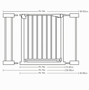 Zaruri de siguranta MoMi PAXI Plus, extensibile 75-103 cm, montaj fara gauri - Img 7
