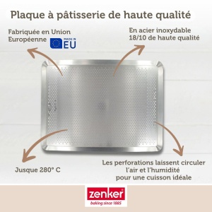 Zenker 1540350 Tava de copt Tava de copt din aluminiu perforat Tava de copt Aluminiu perforat gri 40 x 30 x 1,5 cm - Img 7