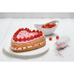 Zenker creative studio Tigaie cu arc Heart, tava de copt cu fund plat, tava de tort in forma de inima cu acoperire antiaderenta, coacere creativa (culoare: roz, argintiu), cantitate: 1 bucata - Img 6