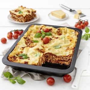 Zenker Lasagna si caserola, tava de copt de inalta calitate, 365 x 270 x 52 mm, 3700 ml, rezistenta la caldura pana la 230degC - Ideal pentru vase delicioase de cuptor, negru - Img 3