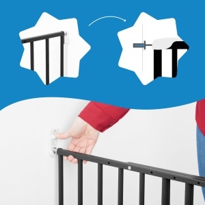 Zid de protectie Badabulle Safe Protect XL, 60-106,5 cm, cu montare prin surub, negru - Img 4