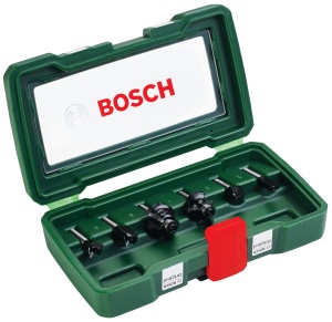 Accesorii Bosch 6 buc. Set de freze din carbura (pentru lemn, tija O 6 mm, masina de frezat accesorii)