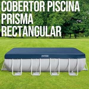 Acoperitoare piscina dreptunghiulara Intex 389x184 cm, din vinyl, cu gauri de drenaj - Img 2