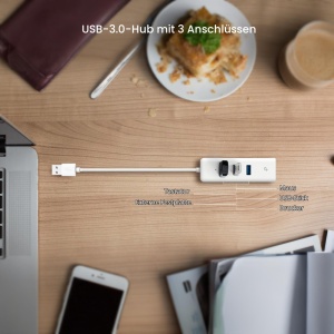 Adapter USB TP-Link UE330 cu 3 porturi USB 3.0 si Ethernet Gigabit - Img 4