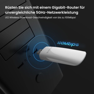 Adapter WLAN Tenda U12 AC1300 Dualband USB 3.0 pentru PC, 5GHz 867Mbits - Img 3