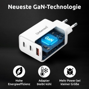 Adaptor de alimentare Intenso W65ACC, 65W, 3 porturi USB-C si USB-A, tehnologie GaN - Img 4