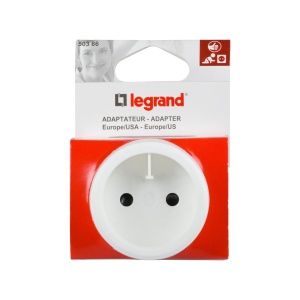 Adaptor de calatorie Legrand 050386E, Europeana la americana, culoare alba - Img 4