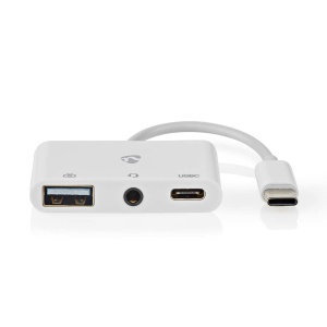 Adaptor Multi-Port Nedis USB 2.0, USB-C si USB-A, 480 Mbps, Alb - Img 2