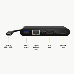 Adaptor multimedia Belkin USB-C cu HDMI 4K, VGA, USB 3.0, Ethernet, 100W - Img 3