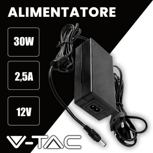 Adaptor V-TAC 12V 30W 2,5A pentru camere si LED-uri, Negru - Img 2