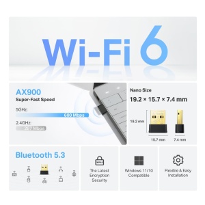 Adaptor Wi-Fi TP-Link Archer TX10UB, Wi-Fi 6, Bluetooth 5.3, Nano - Img 2