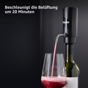 Aerator si dozator de vin Haier 2 in 1, compatibil cu sticle standard, USB - Img 2