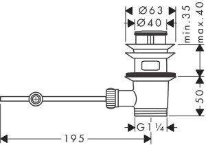 Afluent cu Zgura Hansgrohe 94139000, din Messing, Crom, pentru Chiuvete si Bidete - Img 3