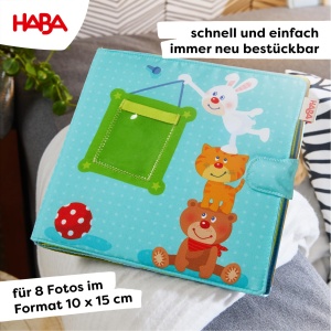 Album foto pentru copii HABA Baby-Fotoalbum 1303143001 8 poze format 10x15 cm design cu animale - Img 5
