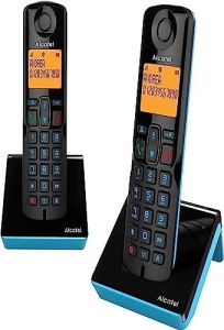 Alcatel S280 Duo Blue, telefon fara fir Duo, sistem hands-free, agenda telefonica cu 50 de nume si numere, functie de blocare a apelurilor nedorite