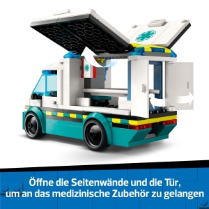 Ambulanta LEGO City 60451 cu 184 piese, 2 mini figurine si accesorii medicale - Img 3