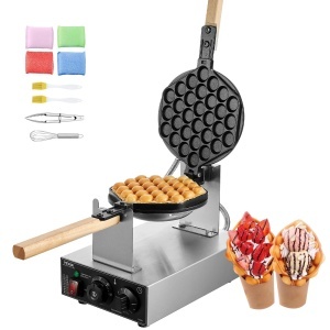 Aparat Bubble Waffle VEVOR SC-X30 1400W Inox Placa Antiaderenta Control Temperatura si Timp