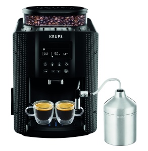 Aparat de cafea complet automat Krups Essential cu tub de lapte, functie de 2 cani, afisaj LCD, curatare usoara, aparat de cafea, sigiliu TUV, negru, EA816031 - Img 3