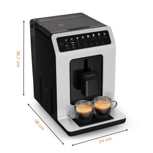 Aparat de cafea complet automat Krups Evidence ECOdesign cu tub de lapte, 8 bauturi, functie de 2 cani, material reciclat, aparat de cafea, alb/ardezie, EA897A10 - Img 8