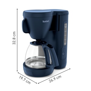 Aparat de cafea cu filtru Tefal Morning, ulcior de sticla, rezervor de apa de 1,25 litri, functie de mentinere la cald, filtru permanent, indicator de nivel al apei, albastru, CM2M1410 - Img 8