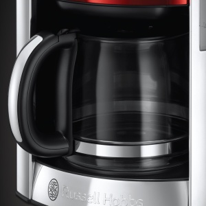 Aparat de cafea Russell Hobbs [cronometru digital, cap de dus pentru extractie si aroma optime] Rosu Luna (max 12 cani, ulcior de sticla de 1,5 l, placa de incalzire, 1000 W) Filtru de cafea 23240-56 - Img 3