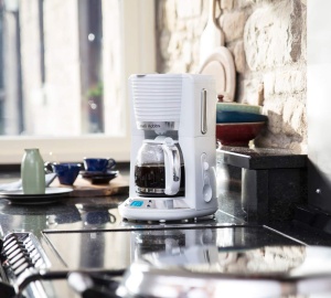 Aparat de cafea Russell Hobbs [temporizator digital, cap de dus pentru extractie si aroma optime] Inspire White (max 10 cani, ulcior de sticla de 1,25 l, placa de incalzire, 1100 W) Filtru de cafea 24390-56 - Img 6