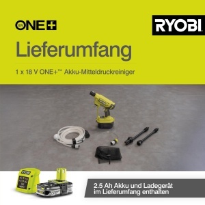 Aparat de curatare cu presiune medie Ryobi RY18PW22A-125 18V 3-in-1 cu acumulator si incarcator - Img 7