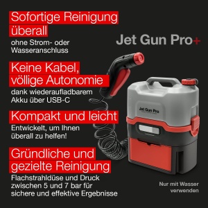 Aparat de curatare portabil Errecom Jet Gun Pro 8L Rezervor 40 min autonomie - Img 2