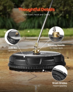 Aparat de curatat suprafete VEVOR QD-XDP06, 385 mm, 3000 PSI, cu 2 duze - Img 5