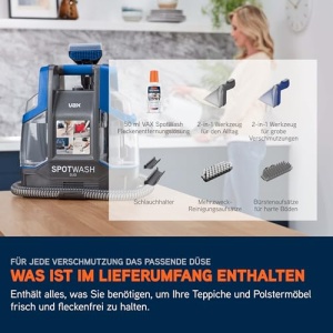 Aparat de curatat Vax SpotWash Duo pentru covoare si tapiterii cu accesorii pentru animale si solutie inclusa - Img 13