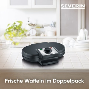 Aparat de facut waffles Severin WA 2106 1200W antiaderent design slim negru - Img 3