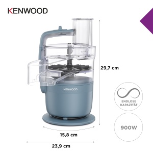 Aparat de gatit Kenwood MultiPro Compact FDP23.380, 600 ml, inox, albastru - Img 5
