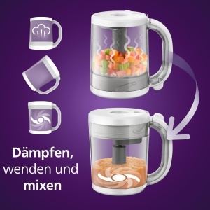 Aparat de gatit pentru bebelusi Philips Avent SCF88320, 4-in-1, 1000 ml, cu mixer - Img 3