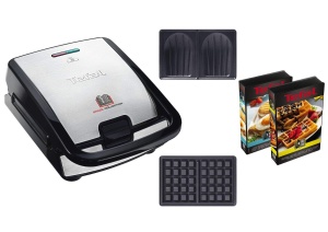 Aparat de gatit Tefal Snack Collection SW853D, 2 placi, antiaderente, negruinox - Img 4