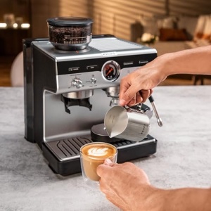 Aparat de portafiltru manual Krups Precision cu rasnita, aparat de cafea barista cu interfata de control intuitiva, setari de pre-infuzie, espressor cu bagheta de abur, incalzire rapida, XP801T10 - Img 10
