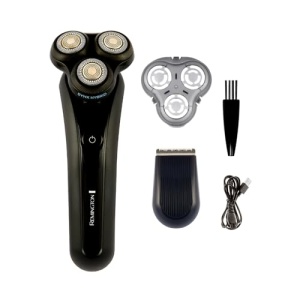 Aparat de ras electric pentru barbati Remington [Sistem de taiere hibrid SynX: aparat de ras cu rotatie si folie, aparat de ras umed si uscat, 360 deg PivotBall] X5 (inclusiv aparat de tuns detalii) Aparat de ras rotativ XR1755 - Img 9