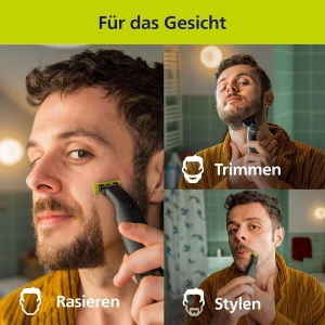 Aparat de ras Philips OneBlade Pro 360 Face Body, 2x 360 lame, 20 lungimi, waterproof - Img 3