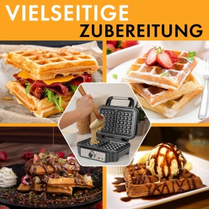 Aparat de vafe ProfiCook(r) pentru vafe belgiene cu 2 suprafete de copt | Fier de vafe Belgiene vafe | suprafata de copt antiaderenta | grad de bronzare selectabil la infinit | Otel inoxidabil | 1000 wati | PC-WA 1240 - Img 3