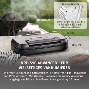 Aparat de vidat CASO VRH 590 Advanced cu functie marinare si pompa puternica - Img 3