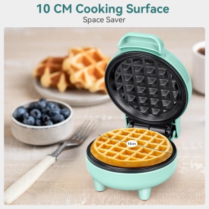Aparat Mini Waffe Snailar 550W Design Compact Verde - Img 3