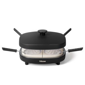 Aparat pentru pizza Tristar PZ-9174 900W 25x25 cm 4 persoane placi ceramice antiaderente - Img 6