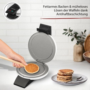 Aparat pentru Stroopwafels Cloer 1641S, 14,5 cm, 850W, alb - Img 3