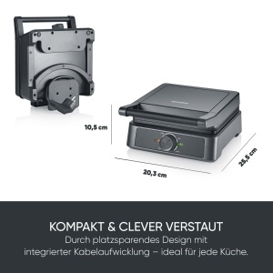 Aparat pentru vafe Severin WA 2130 1600W placi ceramice negruinox - Img 7